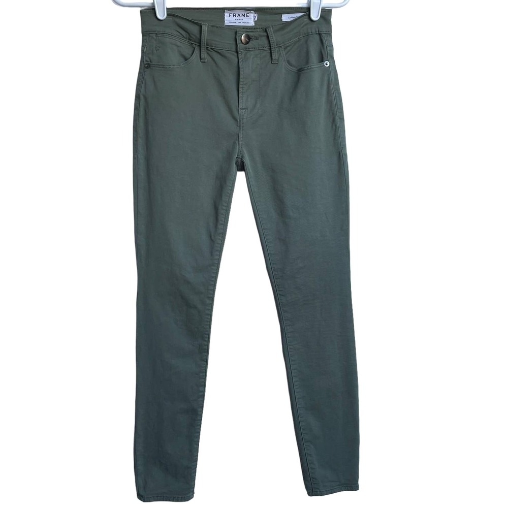 FRAME‎ Denim Women's Le High Skinny Jeans Olive Green 24 High Rise Stretch Pants